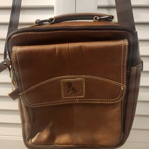 Tan Leather Messenger Bag